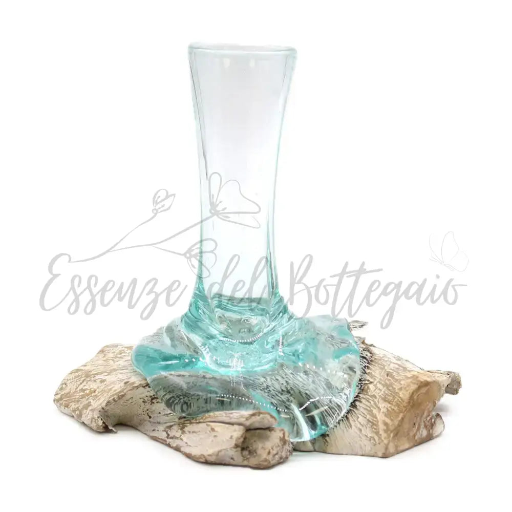 Vetro soffiato su legno imbiancato - Vaso - Piccolo - Molten Glass on Wood