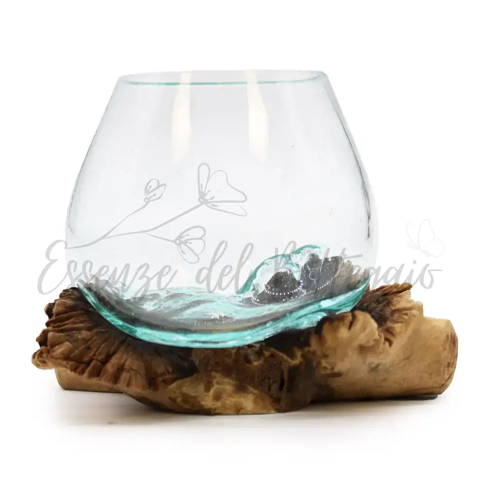 Vetro soffiato su legno raro - Molten Glass on Wood