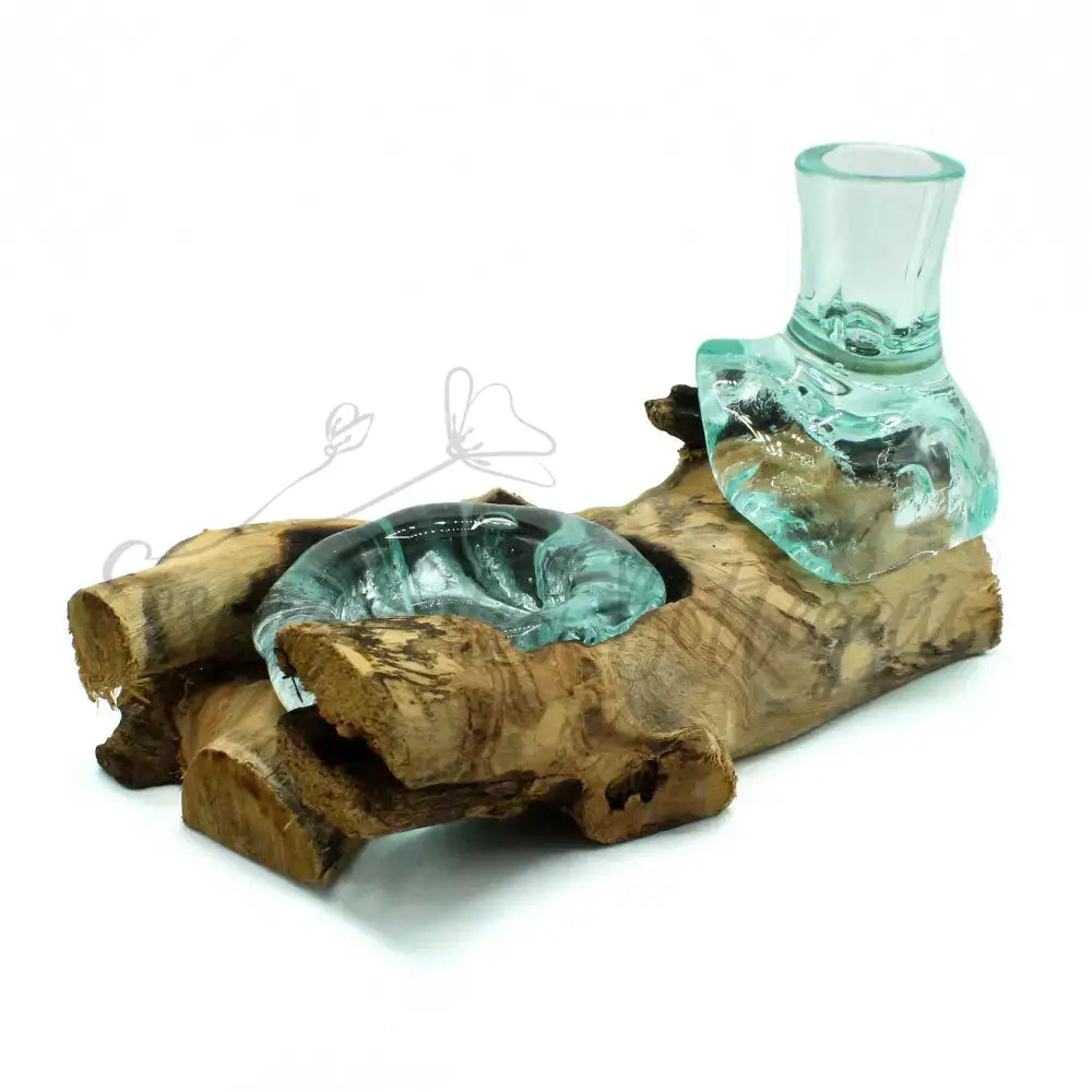 Vetro Soffiato su Legno - Vaso & Portacandela - Molten Glass on Wood