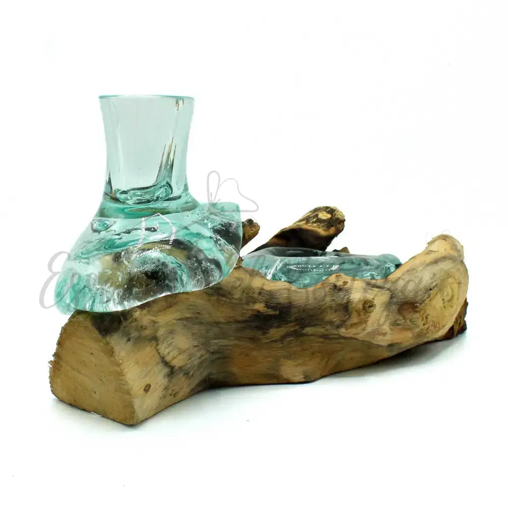 Vetro Soffiato su Legno - Vaso & Portacandela - Molten Glass on Wood